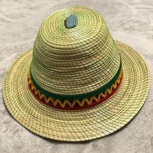 Mens Colorful Rasta Reggae Sturdy Straw Boater Hat